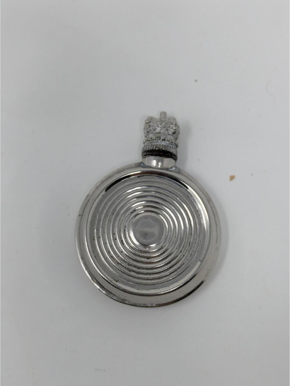 Antique Silver Perfume Flask with Crown Top / purse sizeSpiral Pattern-Made In
